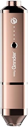 Easy Grinder Electric Spice Herb Grinder and Dispenser with Replacement Blades 2.5g Storage Chamber, Adjustable Magnetic Swing Tip, Rechargeable Battery, USB cord, and Cleaning Brush Rose Gold
