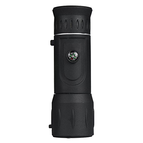 AutumnFall Monocular Telescope,16x52 Focus Zoom Outdoor Handheld Monocular Telescope Camping with Compass (Black)
