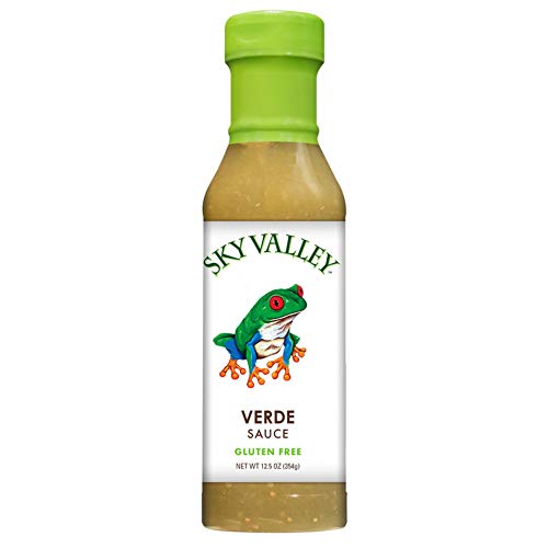 Sky Valley Foods Verde Sauce (12.5 oz.); Medium Spice Level; Well-Balanced, Flavorful and Versatile Green Sauce; Inspired by the Tastes of South America; Non-GMO, Gluten-Free and Vegan