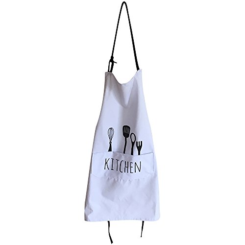 100% Cotton Cooking Kitchen Aprons Restaurant Apron for Women Men Chef,Waterproof Kitchen Apron with Big Pockets Adjustable Bib for Cooking, Crafting, Gardening Restaurant 5 Color