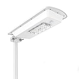 Bestqool SSL10 Solar Street Lights Outdoor Dusk to Dawn Motion Sensor LED Yard Garden Security Lamp Commercial Waterproof Wireless, 10W, White