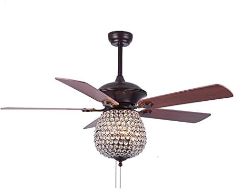 52inch Modern Crystal Ceiling Fan Lights With Remote 5 Wood