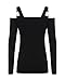 ZANZEA Women's Sexy Cut Out Off Shoulder Slim Long Sleeve Strap Top Shirt Blouse G-Black XXL