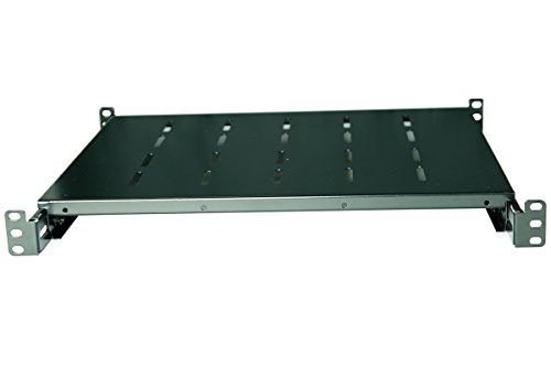 Fixed Rack Server Shelf 1U 19'' Shelves 4 Post Rack Mount Adjustable Deep for Server Network Rack (14"-20.5" Depth)