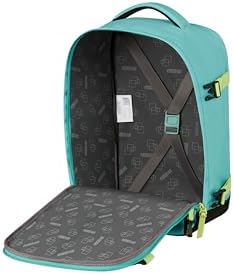 Take2Cabin - Sac Cabine Ryanair 25 x 20 x 40 cm, 24 L, 0,50 kg, Bagage à Main, Sac à Dos Avion S Sous le Siège, Turquoise/Vert (Dusty Turquoise/Lime)