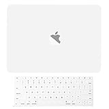 TOP CASE - Macbook Pro 13 WITHOUT Touch Bar (Release 2017 & 2016) 2 in 1 , Rubberized Hard Case Cover + Keyboard Cover for MacBook Pro 13-inch A1708 without Touch Bar - Satin White