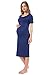 Liu & Qu Women's Maternity Bodycon Ruched Side Dress Casual Short & 3/4 Sleeve Dress for Daily Wearing Or Baby Shower