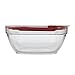 Rubbermaid Easy Find Lids Glass Food Storage Container, 8 Cup, Racer Red ,Clear