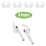 Beam Electronics Ear Hooks Covers Accessories Tips Compatible in Apple AirPods EarPods Headphones/Earphones/ Earbuds [Secure Fit, Anti-Slip Guaranteed] [Built Adventure] (4 Pairs) (Clear)