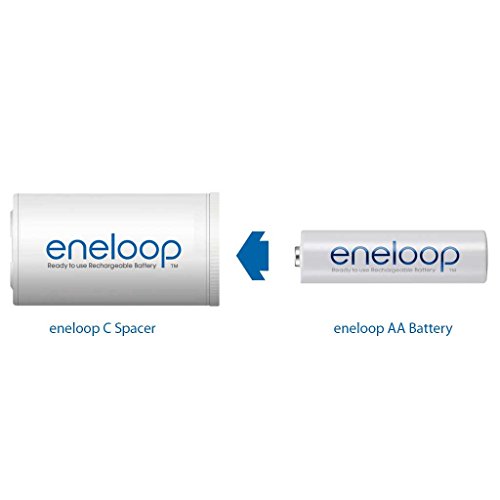 eneloop Panasonic K-KJ75MC64ZA Power Pack 6AA, 4AAA, 4 C Adapters, 4 D Adapters, “Advanced” Individual Battery Charger with USB Port and Plastic Storage Case