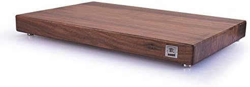 zayiko Wood Chopping Board Walnut 45 x 28.50 x 4.8 cm Chopping Board with Stainless Steel Feet Non-Slip Solid