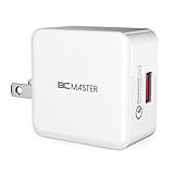 Fast Charge, BC Master Quick Charge QC 2.0 Cell Phone USB Wall Charger with Foldable Plug for Samsung Galaxy S7 S6 Edge, Note 4 5, LG G4 V10 (White)