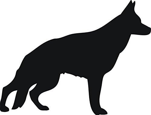 GERMAN SHEPHERD DOG STANDING 5" WIDE GOLD DECAL - manufactured &amp; sold by EYECANDY DECALS only