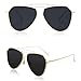 SOJOS Polarized Flat Mirror Lenses Sunglasses Classic Metal Double Bridge Glasses SJ1040 with Gold Frame/Grey Polarized Lens
