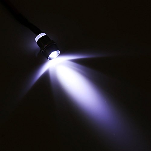 LED Indicator Pilot Dash Light,12V 8mm Aluminum LED Panel Pilot Dash Warning Light Indicator For Speedometer Odometer Tachometer, Five Color (White)