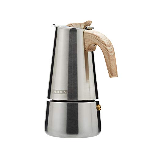 AURAUN Espressokocher für 6 Tassen, Edelstahl, für Induktions-, Gas- oder Elektroherd, geeignet für Cafetera Greca… – Bild 4