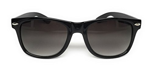 WebDeals - Color Mirror Reflective Clear Dark Horn Rimmed Large Square Sunglasses (Black, Gradient Lenses Smoke)