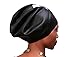Happy Mane Silicone Swim Cap for Braids and Dreadlocks - Hair Dry While Swimming Bathing Long Hair, Extensions, and Curly Hair - Large Shower Cap for Women, Teenager, Kids (Black, Large)