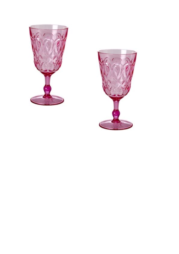 Rice Acrylic Wine Glasses (Pink) Set of 2