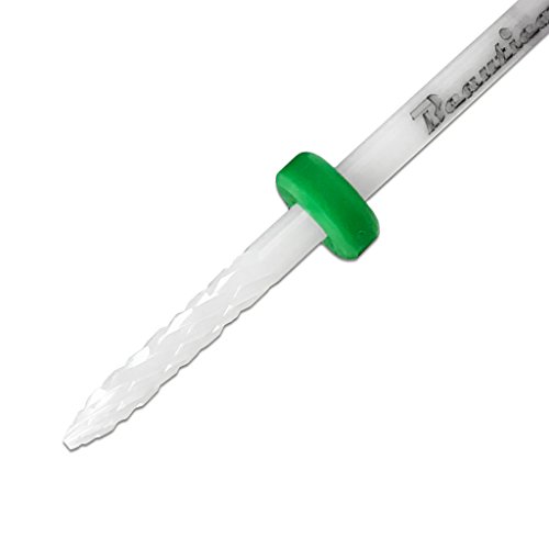 Beauticom Professional USA Ceramic White Under Nail Cleaner Bit Nail Drill (Grit: COARSE) 3/32" Shank Size