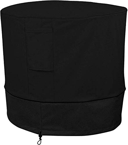 AILELAN Air Conditioner Cover Heavy Duty Large Universal Veranda Winter AC Unit Cover for Standard American Furniture Central Outdoor Vent Full Cover (Round) 34 x 30 inches, Black