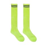 Luwint Adult Long Soccer Socks - Extra Cushion Thick Cotton Stripe Football Stocks for Men and Women (Available in 15 Colors)