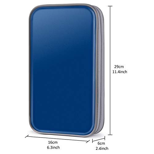 Fanspack CD Case, 80 Capacity DVD Storage DVD Case VCD Wallet Storage Organizer Plastic Protective CD Case Holder (Blue)