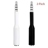 KiWiBiRD Mini Aux Extender Cable/Headphone Extension Adapter/3.5mm Male-to-Female Jack for Apple iPhone Smart Battery Charger Case, Mophie Juice Pack, Other Battery Cases (2-Pack)