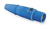 Hubbell Wiring Systems HBL300MBL TPE Single Pole Male Plug, 300 Amp, 600VAC/250VDC, Number 4 - 2/0 Cable Size, Blue