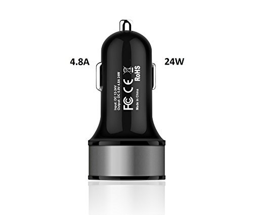 Universal Dual USB Car Charger Safely Charges 2 Devices at S