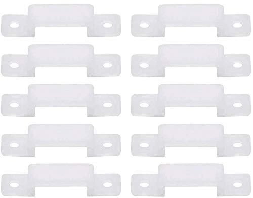 OMALOO 100 pcs LED Strip Light Holder Fastener Silicone Fixing Clips with 200 PCS Screws for 10mm Max Width Strip