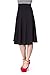 Dani's Choice Stretch High Waist A-line Flared Long Skirt (M, Black)
