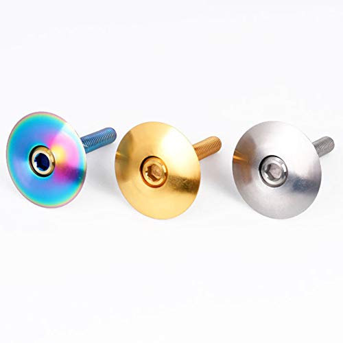 1 Set Bicycle Stem Cap,Titanium with Screw M6x30 Headset Cover Dustproof Protective MTB Bike Parts Bolt Professional Repair Cycling Accessories(Colorful)