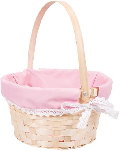 Wickerfield Wicker Easter Basket Kids Pink Floral 8.5in Wide 4.5in Tall
