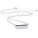 Reidgaller 5pcs Stainless Steel 10x25mm Rectangle Cabochon Pendant Settings Trays Diy 55cm Long Chain Necklace Base Bezel Blanks For Jewelry Making