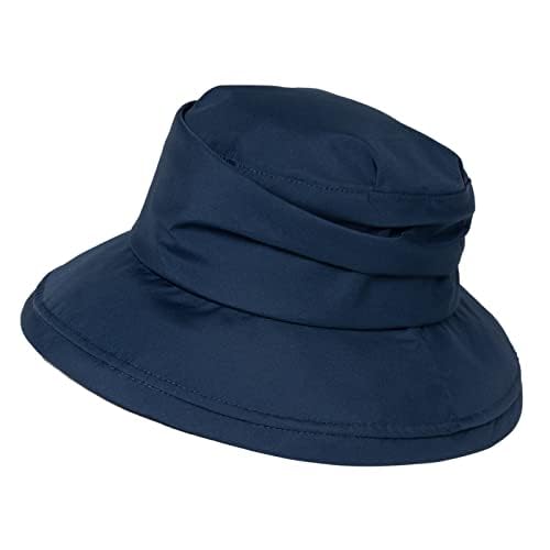 Photo 1 of Comhats Rain Hat for Women Waterproof Wide Brim Sun Hats for Ladies UPF 50+ Summer Hiking Bucket Hats Beach Foldable Navy Medium