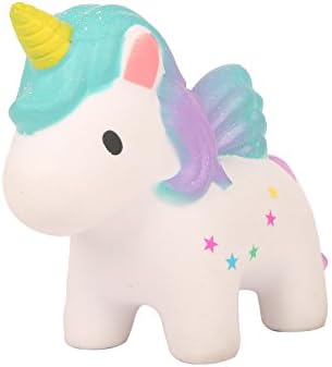 TEEGOMO Kawaii colorful Stars Unicorn Slow Rising Animal Jumbo Squishy Stress Relief Squeeze Decorations Kids Toy and Gift