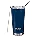 Obstal 20oz Tumbler Stainless Steel Insulated Travel Mug, Double Wall Vacuum Durable Insulated Coffee Cup with Splash Proof Sliding Lid, Straw, Cleaning Brush, Gift Box Set