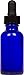 Cobalt Blue Glass Boston Round Bottle w/ Black Glass Dropper 1 oz