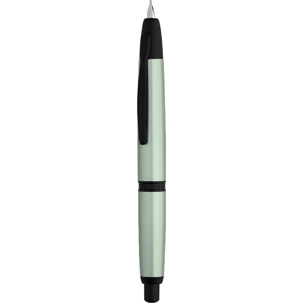 erofa Majohn A1 Press Fountain Pen Fine Nib with Box, Retractable Light Green Metal Ink Pen with Converter Writing Set (Black Clip Version) — image 1