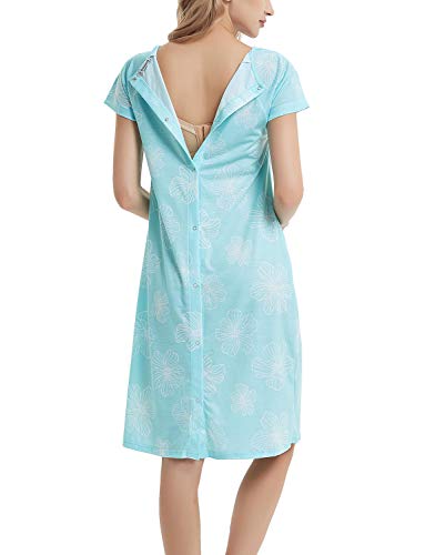 GINKANA Maternity Labor Delivery Gown Hospital Nightgown Nursing Nightdress with Matching Pillowcase