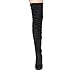 Beston GF58 Women's Drawstring Inside Zip Block Heel Snug Fit Thigh High Boots
