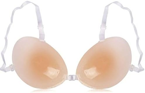 Chanew Self Adhesive Soft Silicone Invisible Push up Bra Cleavage Enhancer Enhancement with Adjustable Transparent Straps (A/b/c/dd) (A)