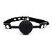 Tabuy PU Leather Paly Buckle Belt Silicon Mouth Ball Open Breathable Mouth Gag For Men Woman (Black)