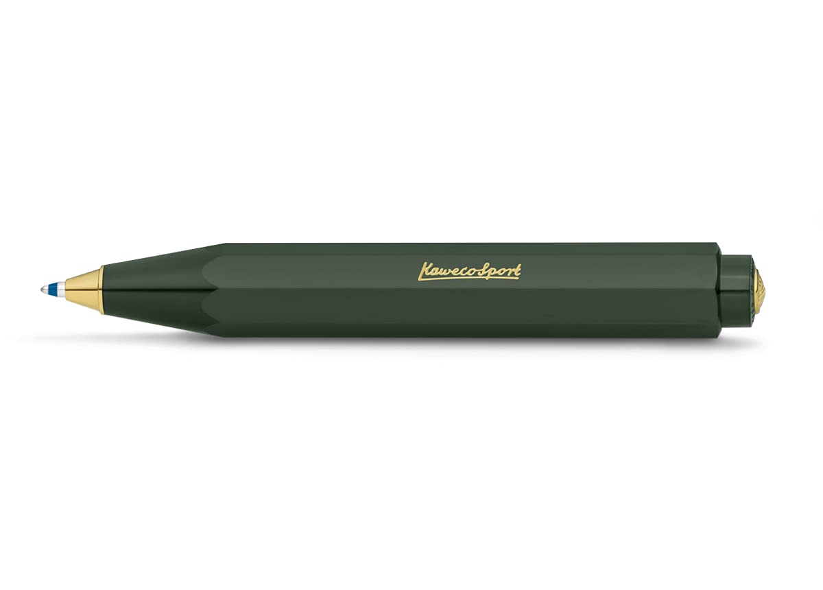 Kaweco CLASSIC SPORT Ball Pen Green I Retractable Ballpoint Pen with Standard D1 Refills I Exclusive Biro 10.5 cm