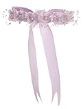 Little Girls Floral Beaded Lace Bow Headpiece And Flower Girl Hair Wreath Accessory