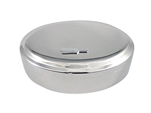 Kiola Designs Silver Toned Cricket Bat Pendant Oval Trinket Jewelry Box