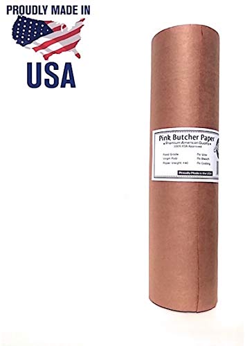 Pink Butcher Kraft Paper Roll - 18" x 175' | Peach BBQ Smoking Paper | Made in the USA | FDA Approved Food Grade #40 | No Bleach No Wax No Coatings