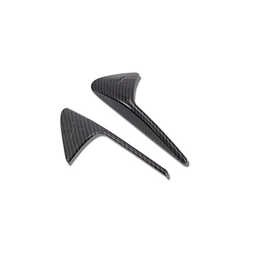 CoolKo Car Front Side Signal Turn Lamp Cover Trim Exterior Decoration Compatible with Model X, S, 3 [ 2 Pieces - Carbon Fiber Pattern ]