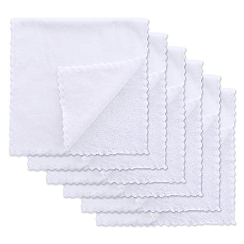 Sunny zzzZZ 6 Pack Softest Burp Cloths - Extra Thicken Absorbent and Exquisite Newborn Burp Rags - Suitable for Baby Skin, White - Burpy Cloths for Unisex, Boy, Girl